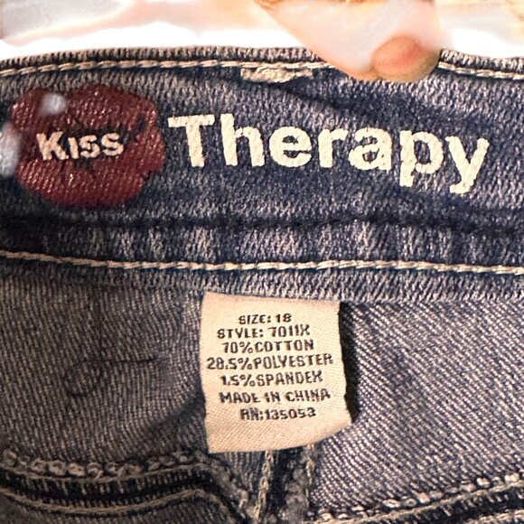 Kiss Therapy 18 Plus  Rhinestone Embellished Bootcut Jeans Classic 5-Pocket - Picture 9 of 10
